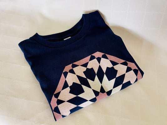 Marrakech T-shirt navy  Islamic geometric pattern 